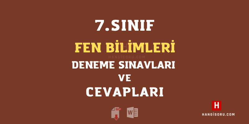 7. Sınıf Fen Bilimleri Deneme Sınavı PDF İndir 2024 - HangiSoru