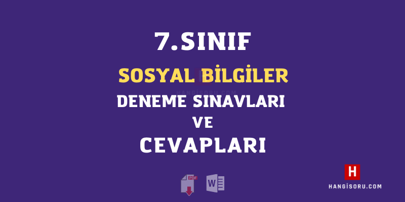 7. Sınıf Sosyal Bilgiler Deneme Sınavı PDF İndir 2024 - Sayfa 2 / 2 ...