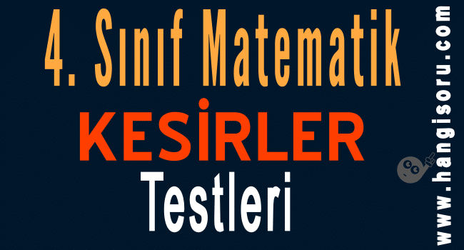 4. Sınıf Matematik Kesirler Testi PDF-Word İndir 2020-2021